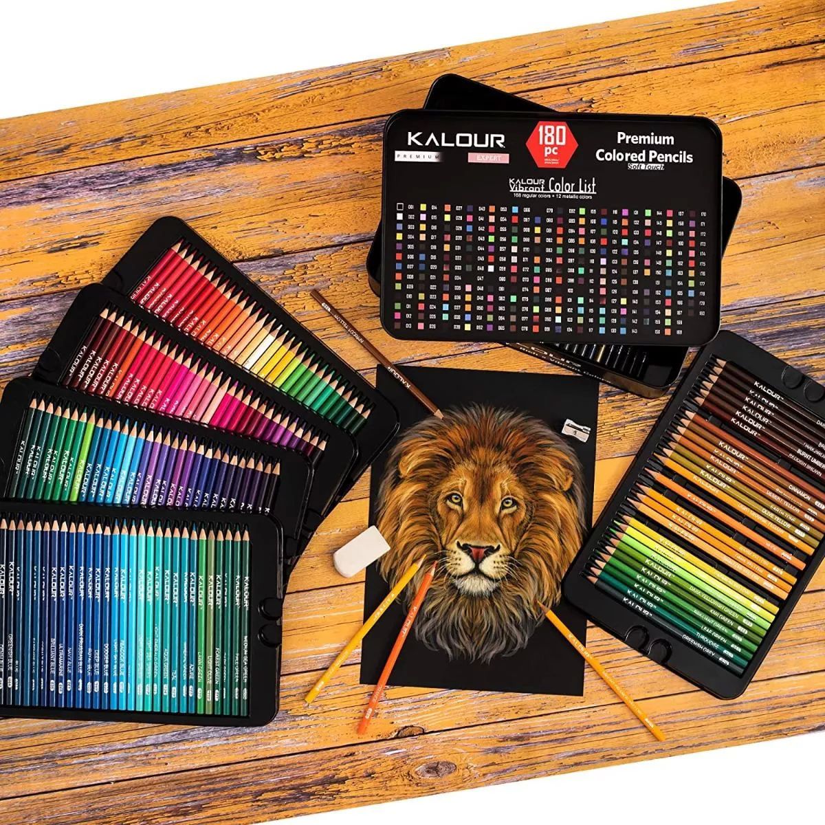 Set 180 Lápices Dibujo Colores Y Estuche Profesional Artista