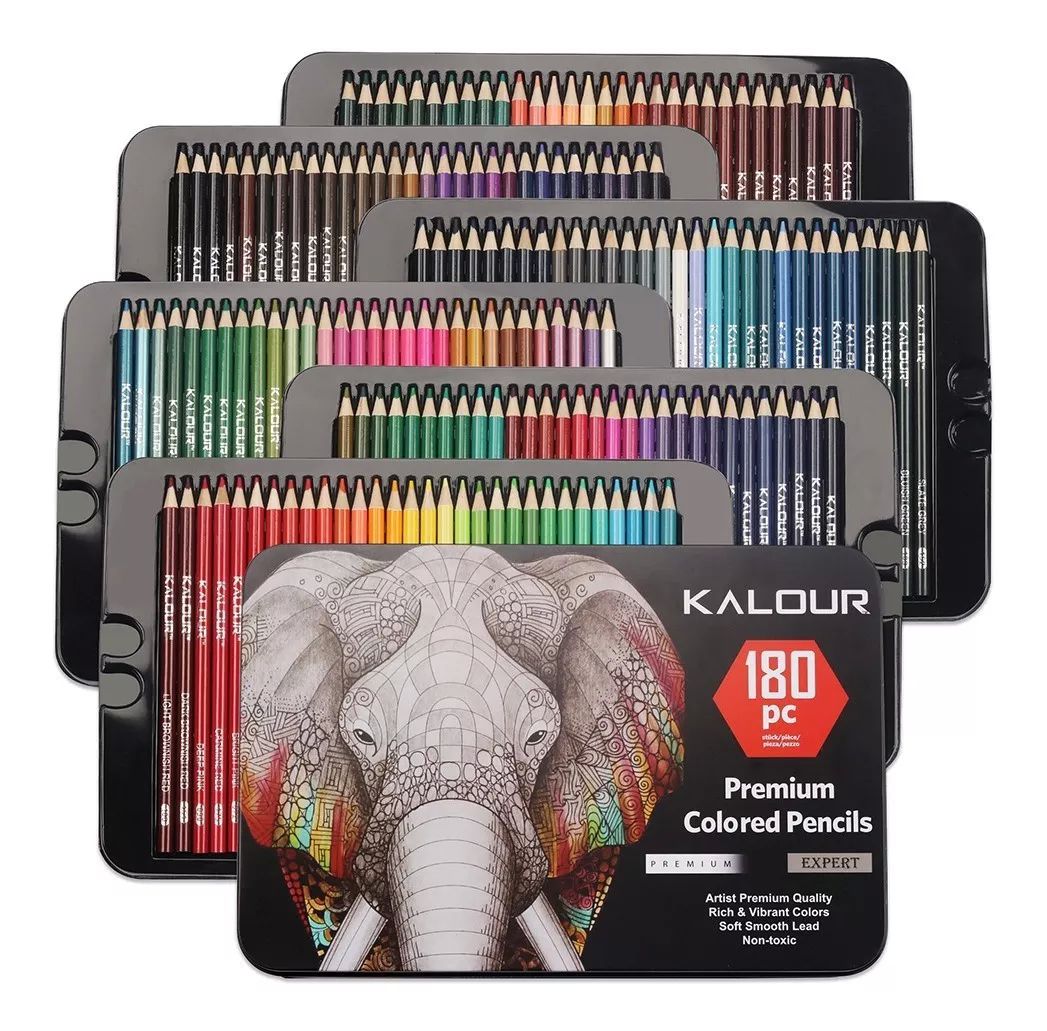 Set 180 Lápices Dibujo Colores Y Estuche Profesional Artista