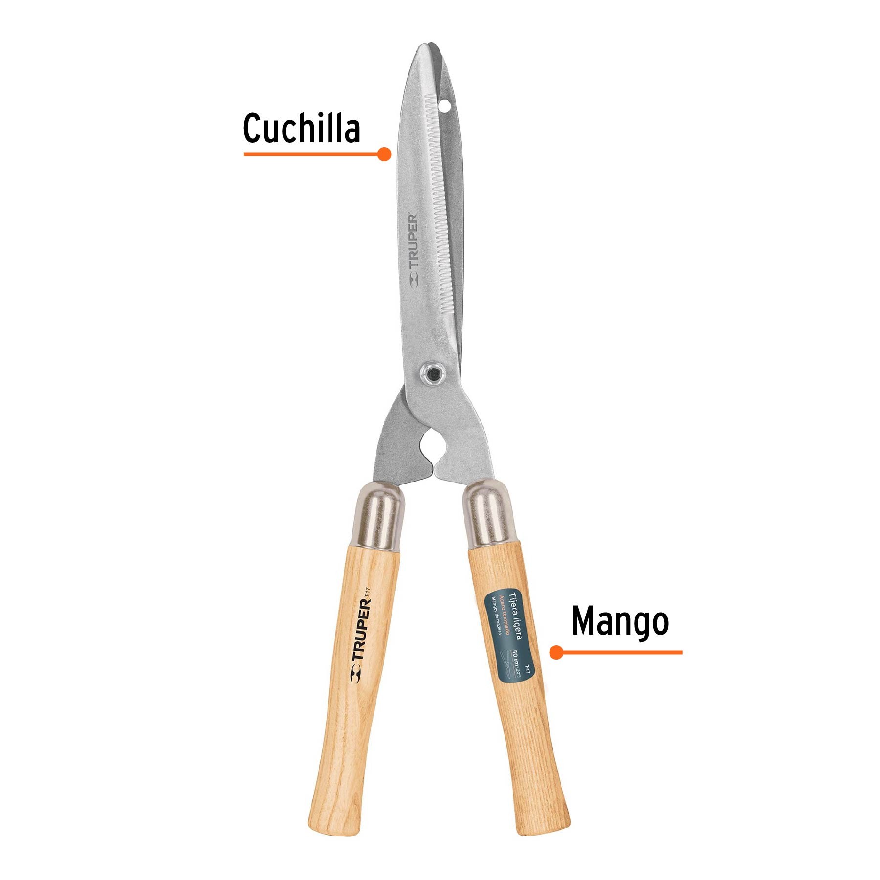TIJERA PARA PODA 50 CM LIGERA MANGOS DE MADERA, TRUPER 18376