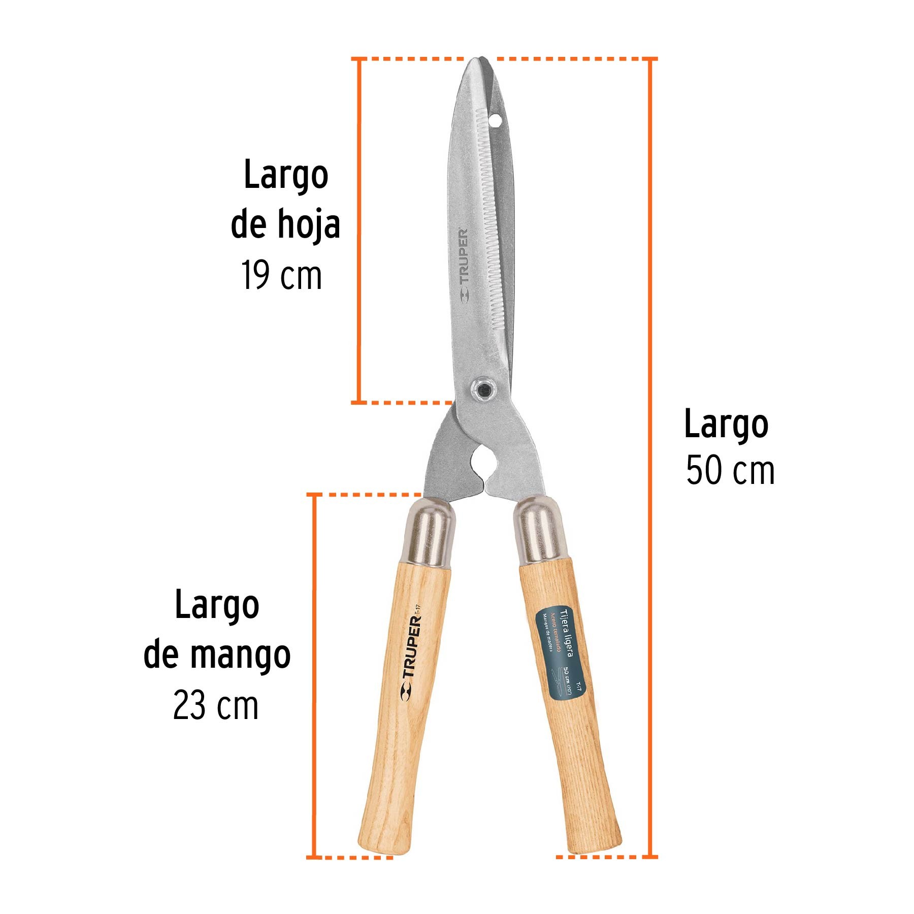 TIJERA PARA PODA 50 CM LIGERA MANGOS DE MADERA, TRUPER 18376