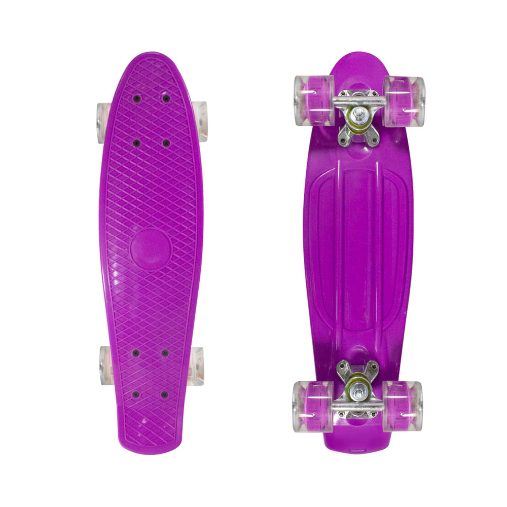 Patineta Tipo Skate Classic Skateboard Azul Aqua con Luz