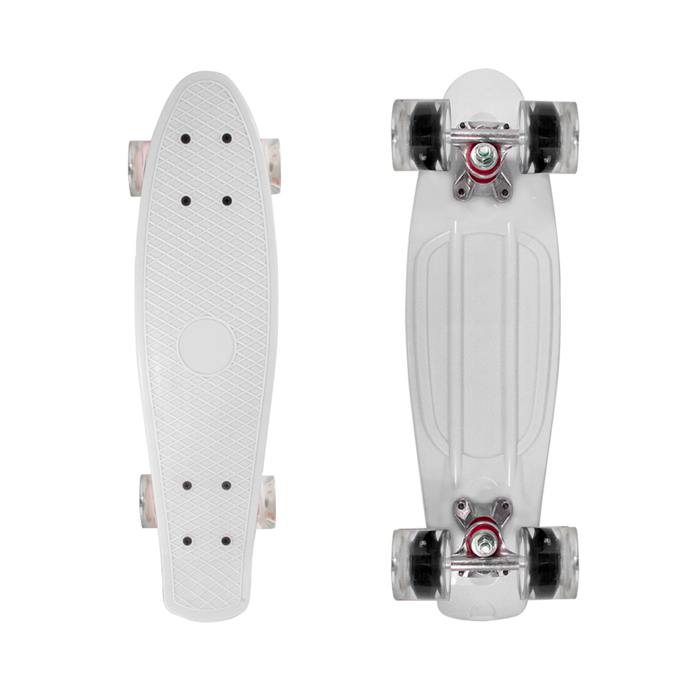 Patineta Tipo Skate Classic Skateboard Azul Aqua con Luz