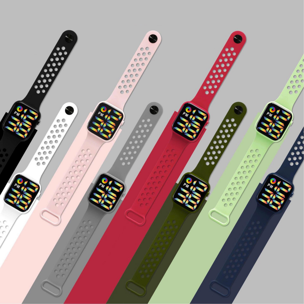 Reloj Led Digital Touch Hombre Mujer Luminoso Resistente Color Blanco