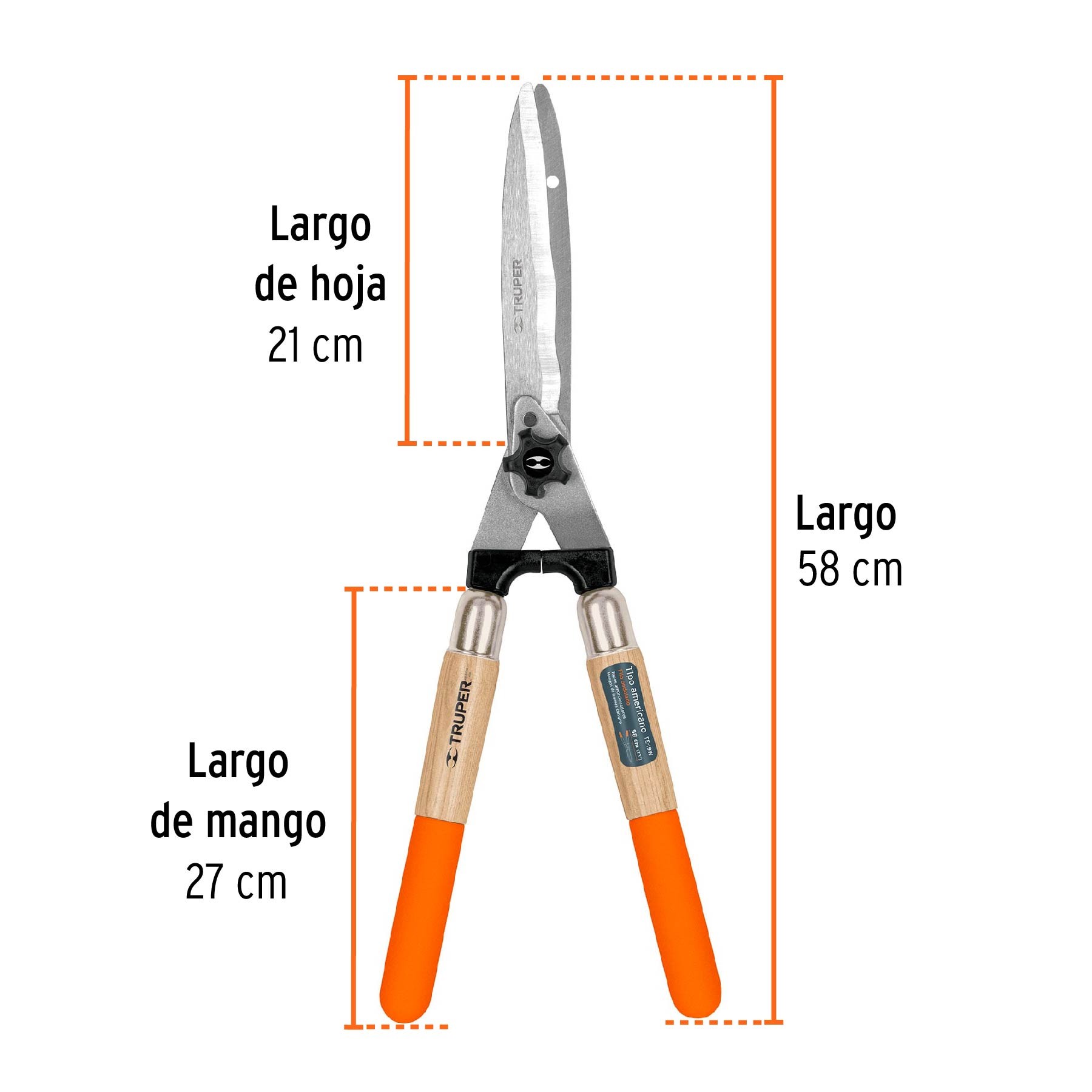 TIJERA PARA PODA 58 CM FILO ONDULADO MANGOS DE MADERA C/GRIP TRUPER 18390
