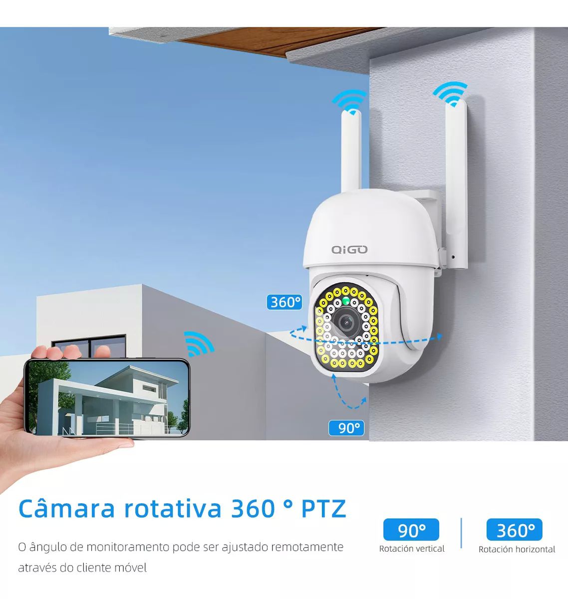 Cámara Seguridad Wifi Exterior Inalámbrica 1080p Vigilancia