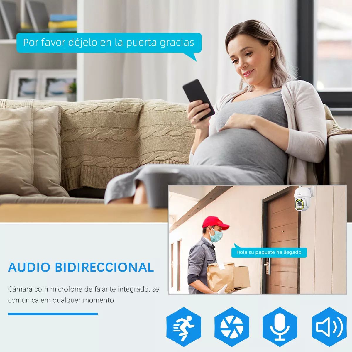 Cámara Seguridad Wifi Exterior Inalámbrica 1080p Vigilancia