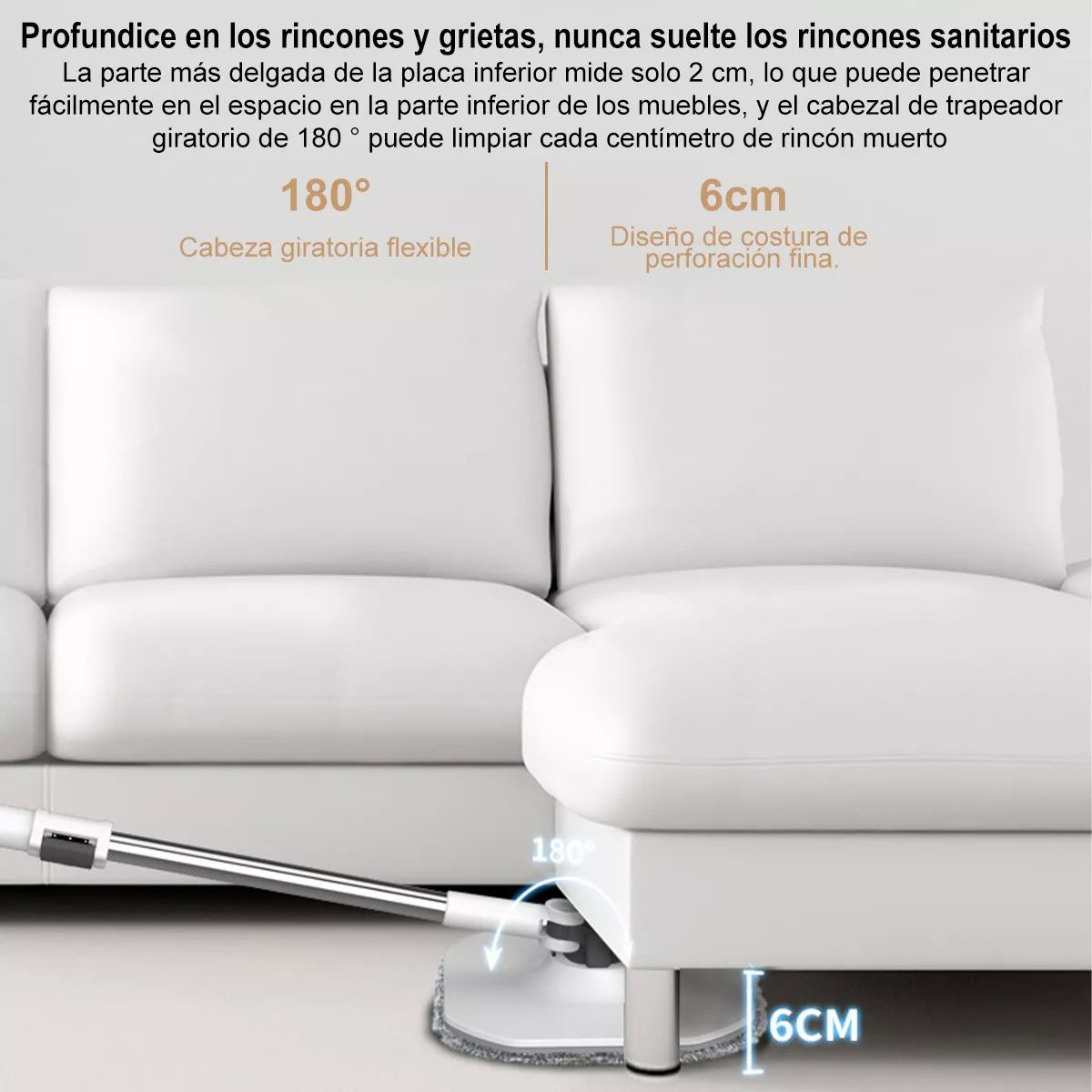 Trapeador Mop Cubeta Spin Automático 6 Paños De Repuesto