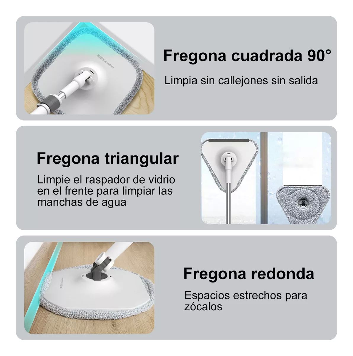 Trapeador Mop Cubeta Spin Automático 6 Paños De Repuesto