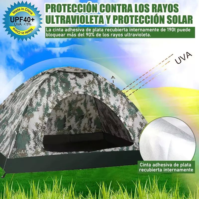 Tienda Casa Campaña Grande Camping 3 Personas Fácil Instalar