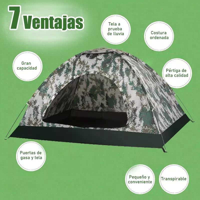 Tienda Casa Campaña Grande Camping 3 Personas Fácil Instalar