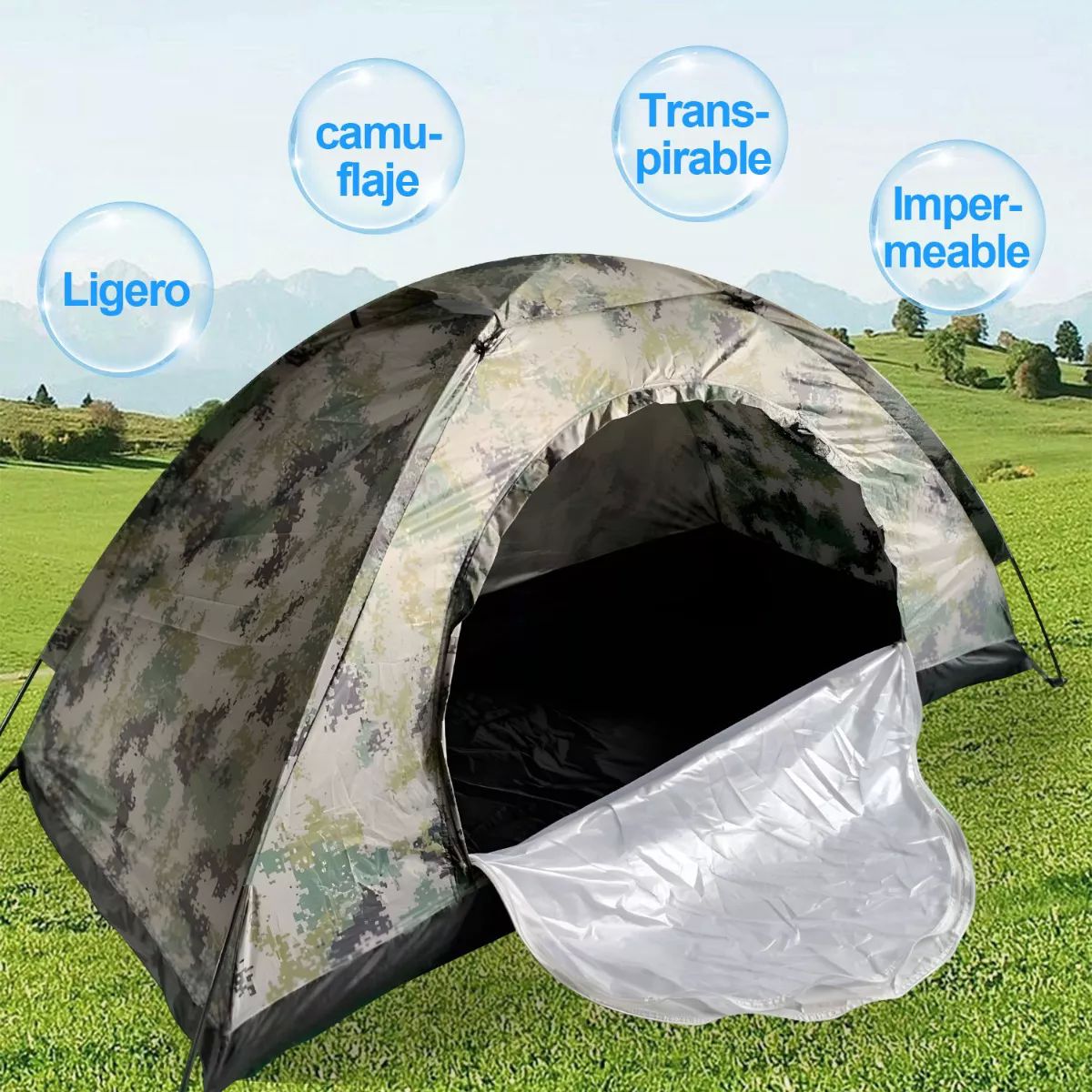 Tienda Casa Campaña Grande Camping 3 Personas Fácil Instalar