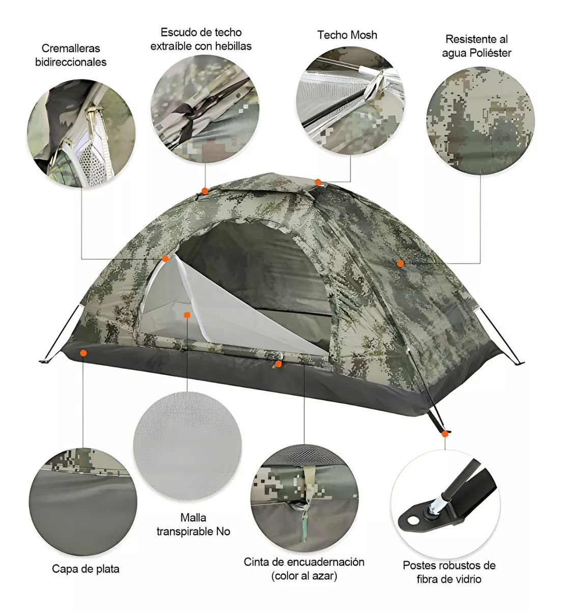 Tienda Casa Campaña Grande Camping 3 Personas Fácil Instalar