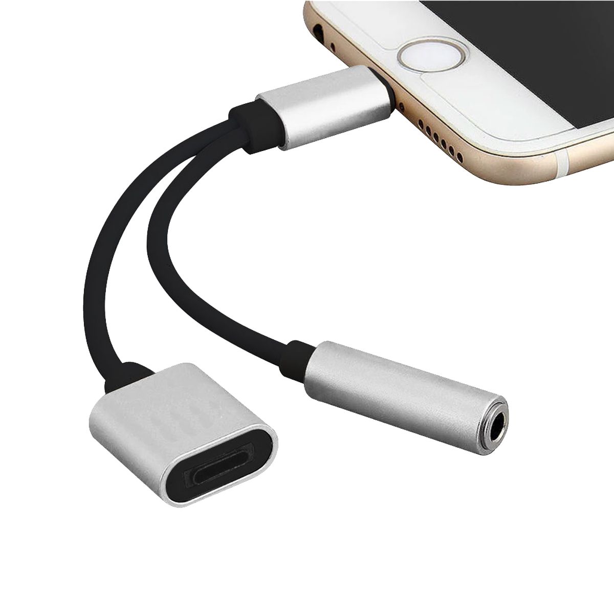 Adaptador iPhone Lightning 3.5 Auxiliar Audífonos Y Carga WI142