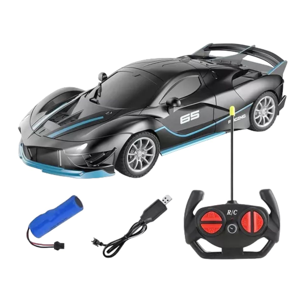 Carro Control Remoto Recargable Para Niños, Color Negro