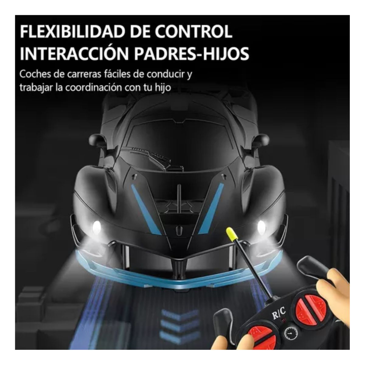 Carro Control Remoto Recargable Para Niños, Color Negro