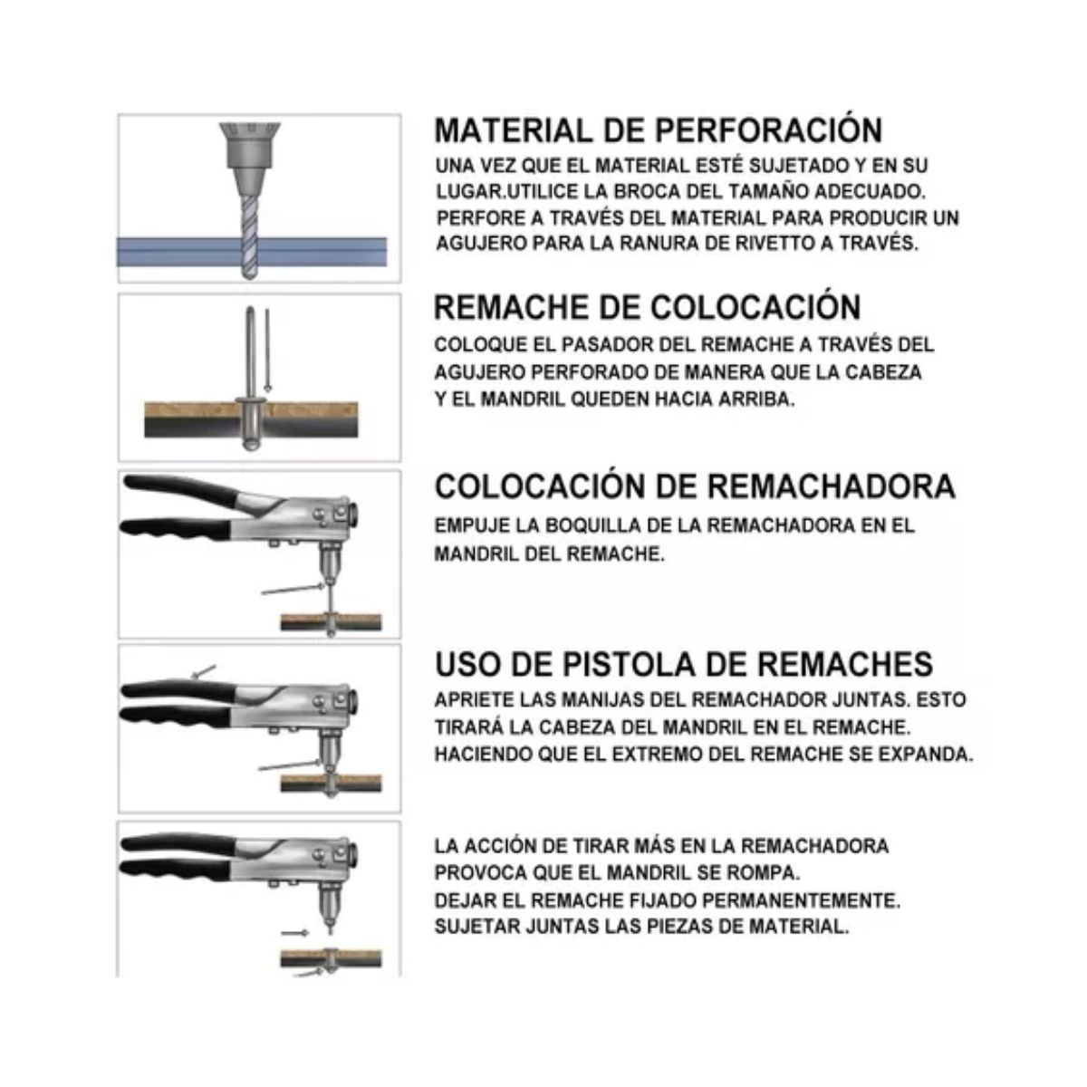 Remachadora Profesional De 8 In C/boquillas De Cambio Rápido Naranja/Negro