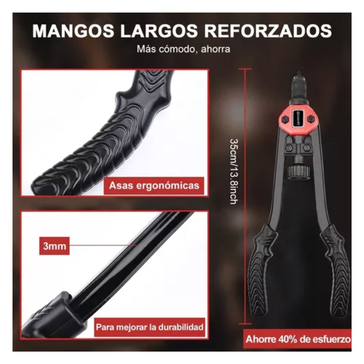 Remachadora Para Tuercas De Manual Profesional Remache Negro