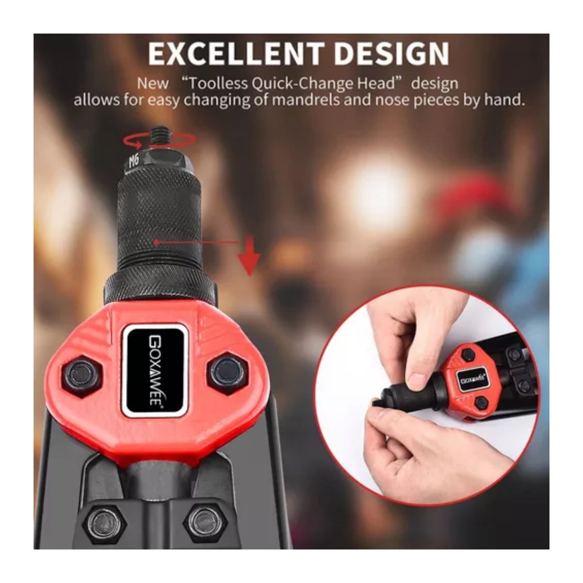 Remachadora Para Tuercas De Manual Profesional Remache Negro