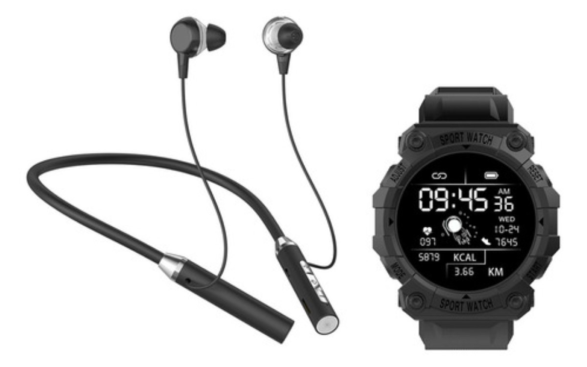 Audífonos In-ear Bluetooth Con reloj 2 Piezas Black/black