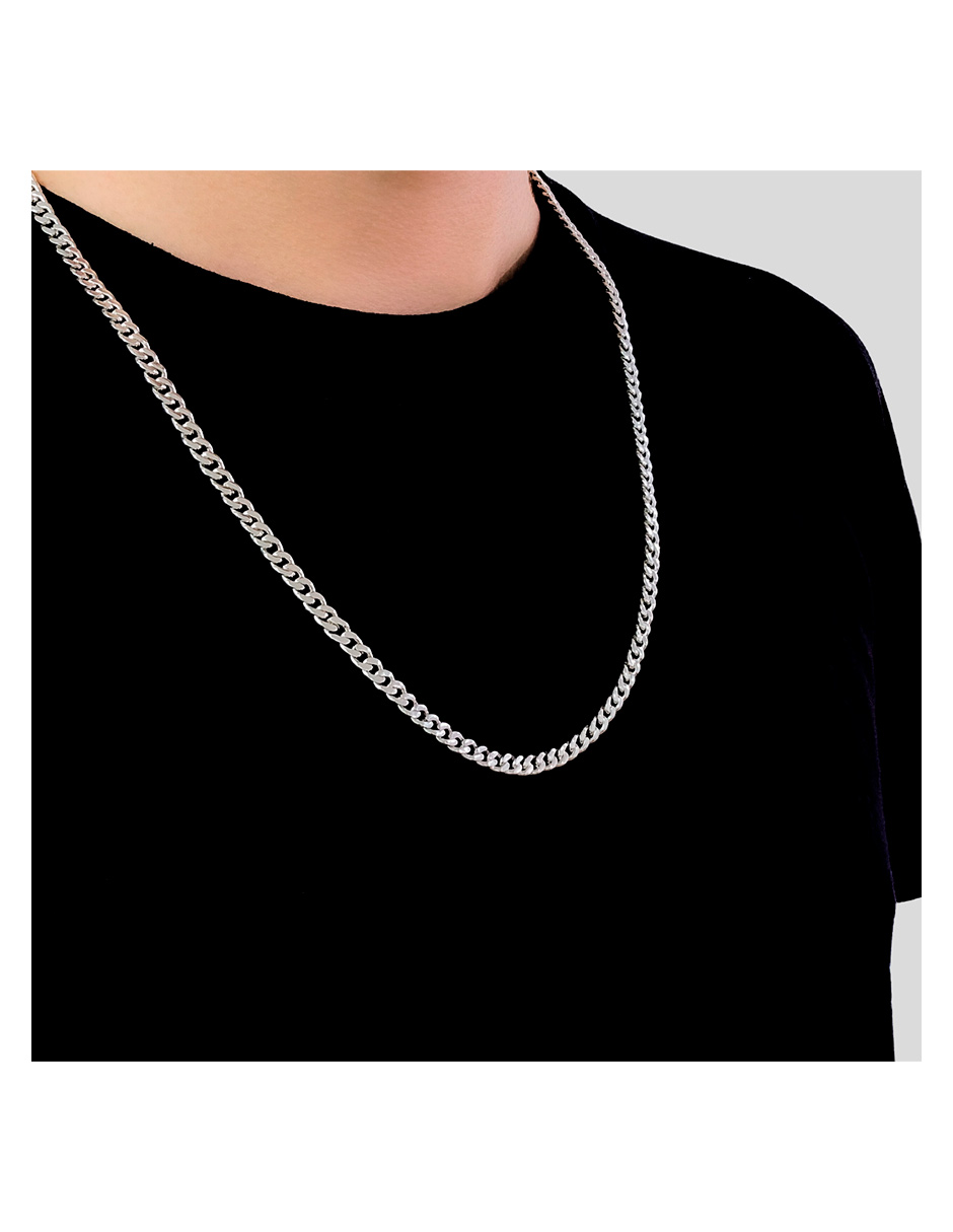 Cadena plata .925 cubana hombre con broche de caja