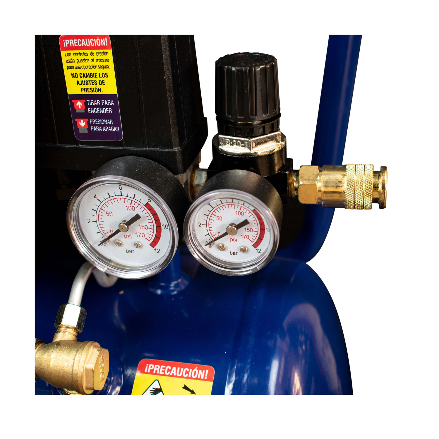 Compresor 20 lt con Pistola y manguera, 2HP, 1,500W, 116PSI