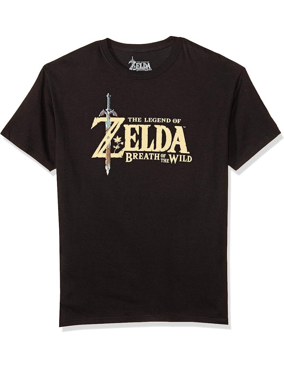 Playera: ZELDA MENS BLACK SOFT HAND -Mediana
