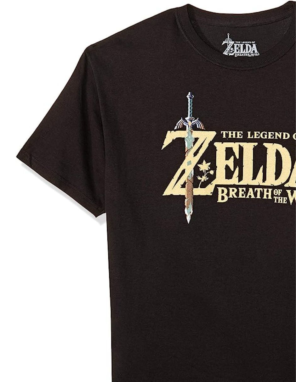 Playera: ZELDA MENS BLACK SOFT HAND -Mediana
