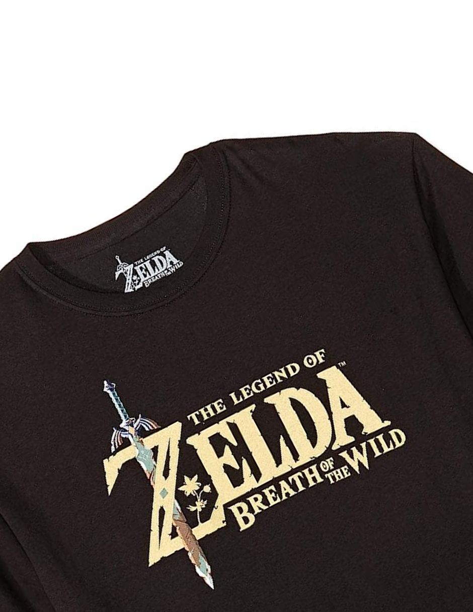 Playera: ZELDA MENS BLACK SOFT HAND -Mediana