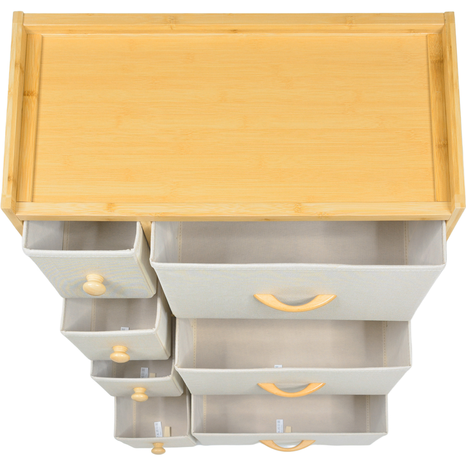 Comoda Cajonera Mueble Bambu Organizador 7 Cajones Blanco
