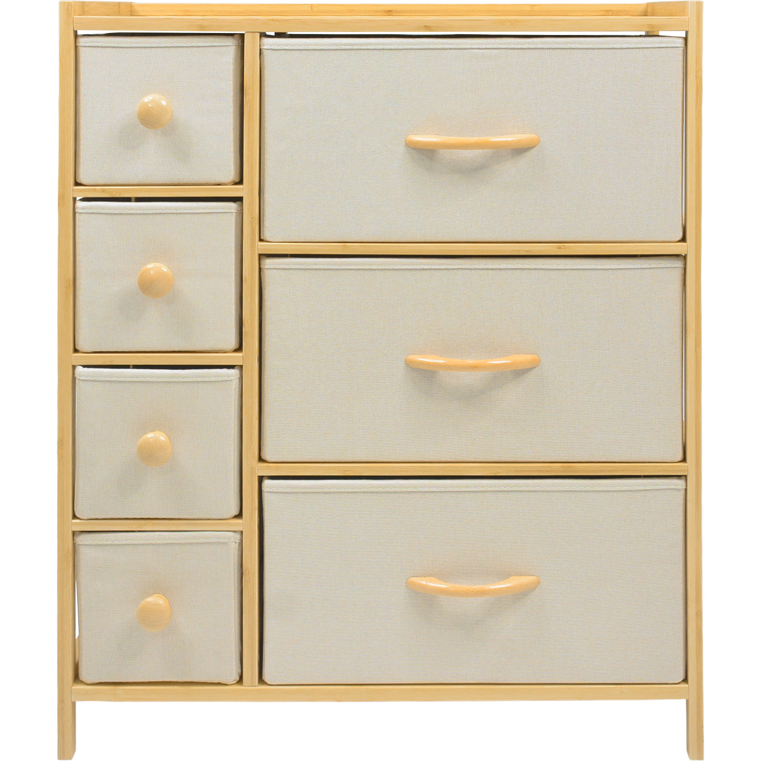 Comoda Cajonera Mueble Bambu Organizador 7 Cajones Blanco
