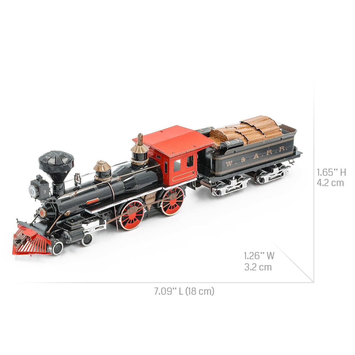 Rompecabezas Metálico 3d Locomotora del Lejano Oeste 4-4-0.