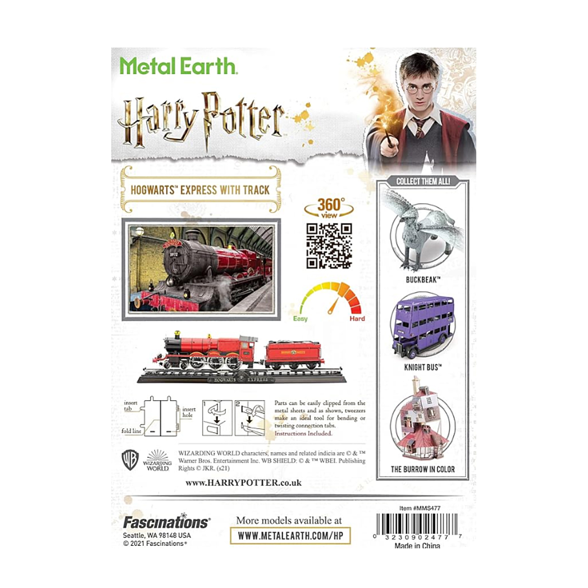 Rompecabezas Metálico 3d Harry Potter Expreso de Hogwarts con Pista.