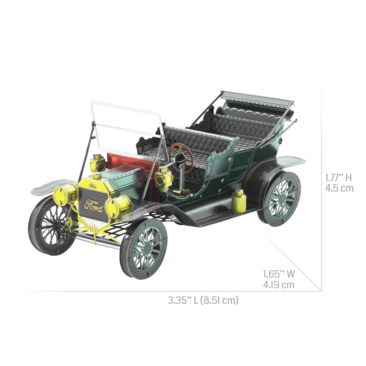 Rompecabezas Metálico 3d 1908 Ford modelo T Verde.