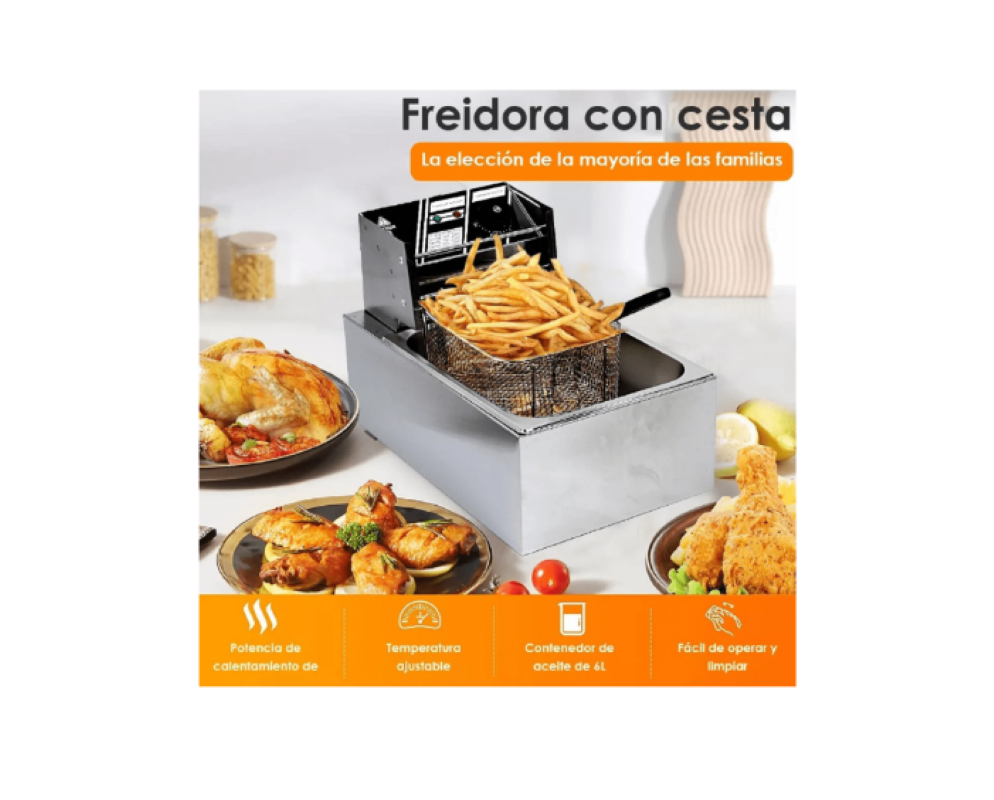 Freidora Electrica BOMA BM-81 Capacidad de Hasta 6 Lt