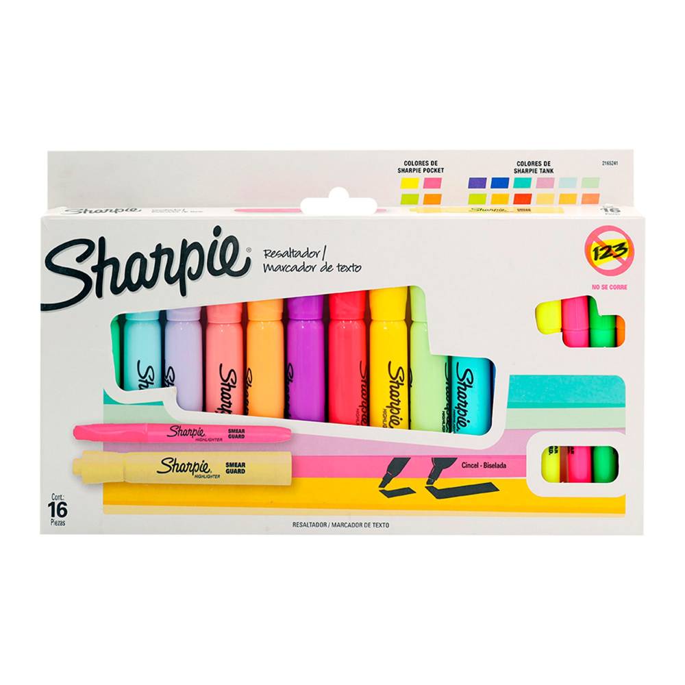 Sharpie Marcadores de Texto Resaltadores Pastel, Pocket y Tank, 16 piezas