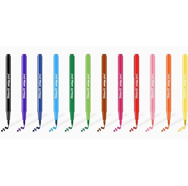 Pelikan Lettering Markana Pincel, Set de 24 Marcadores de Punta Pincel, Colores Surtidos y Pastel, Tinta Base Agua, Estuche Rígido