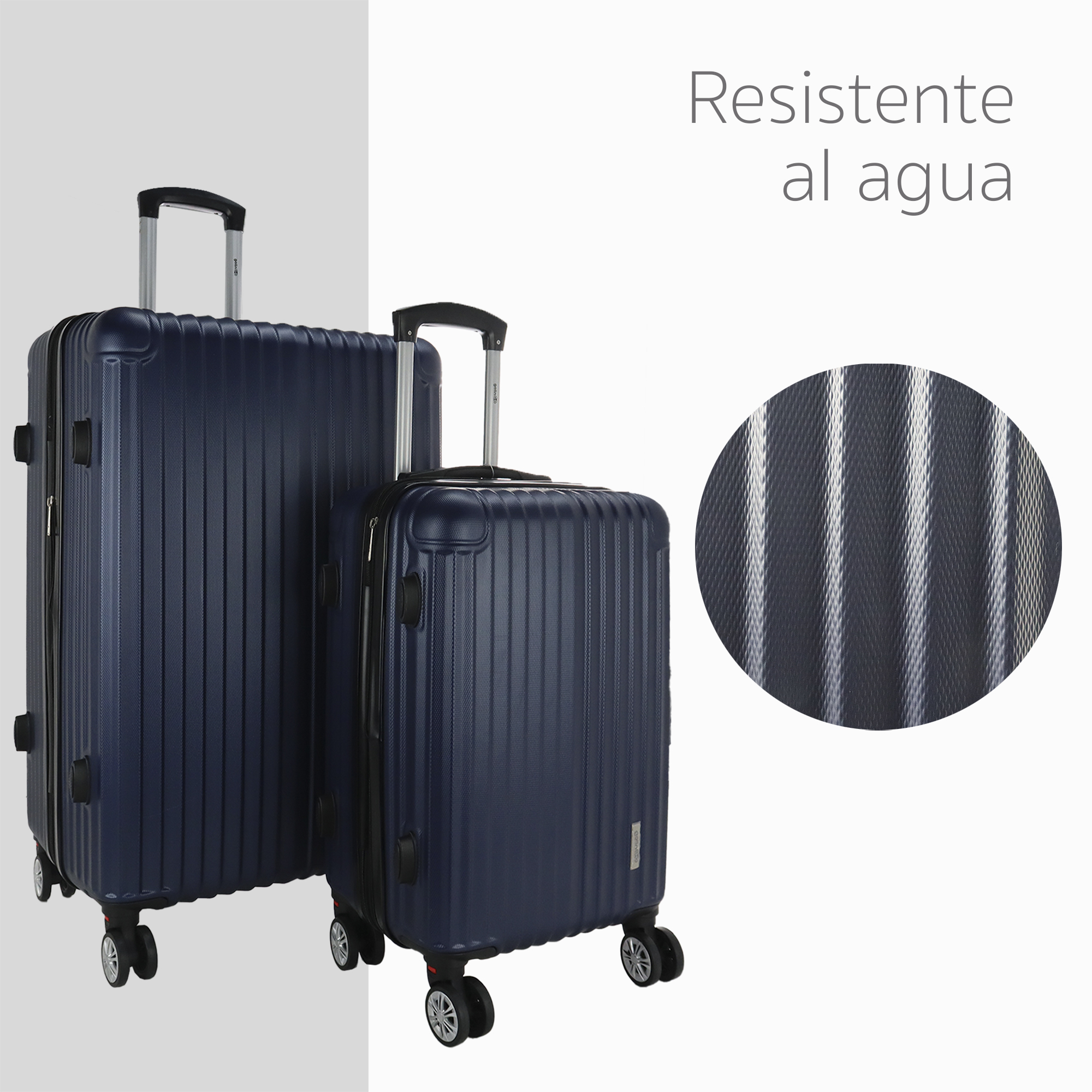 Maleta Set de 3 piezas Resistentes Rigidas Con Ruedas Giratorias removibles Asa Expandible TSA con Báscula integrada 20,24,28" AZUL
