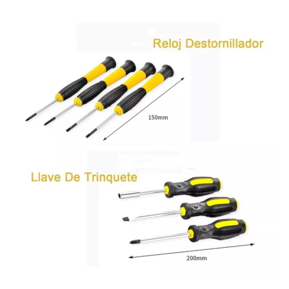 Juego De Herramientas Mecánicas Desarmadores Goxawee 108 pcs, Negro con Amarillo