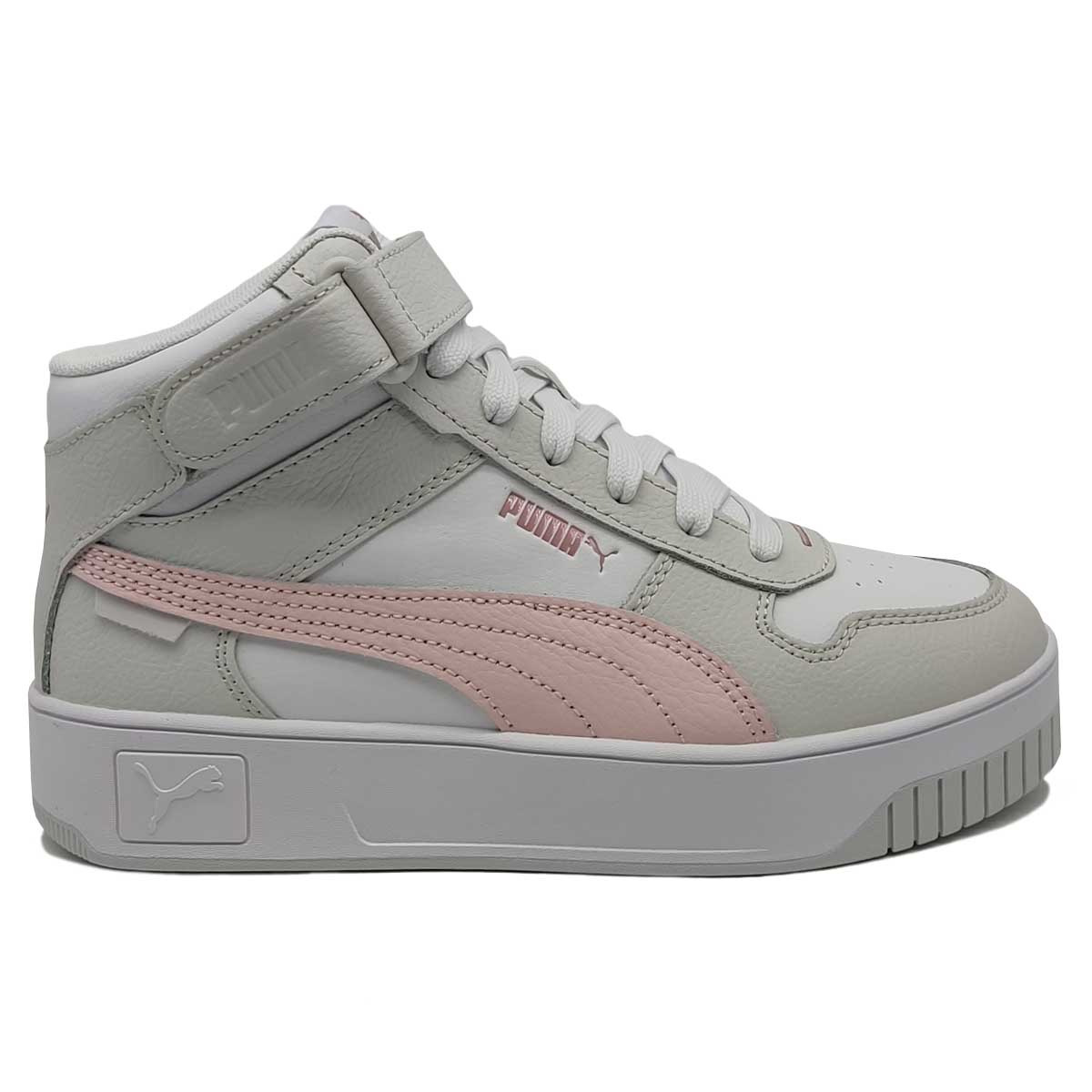 Tenis Puma Casual Carina Street Mid White Frosty Pink Gray Mujer