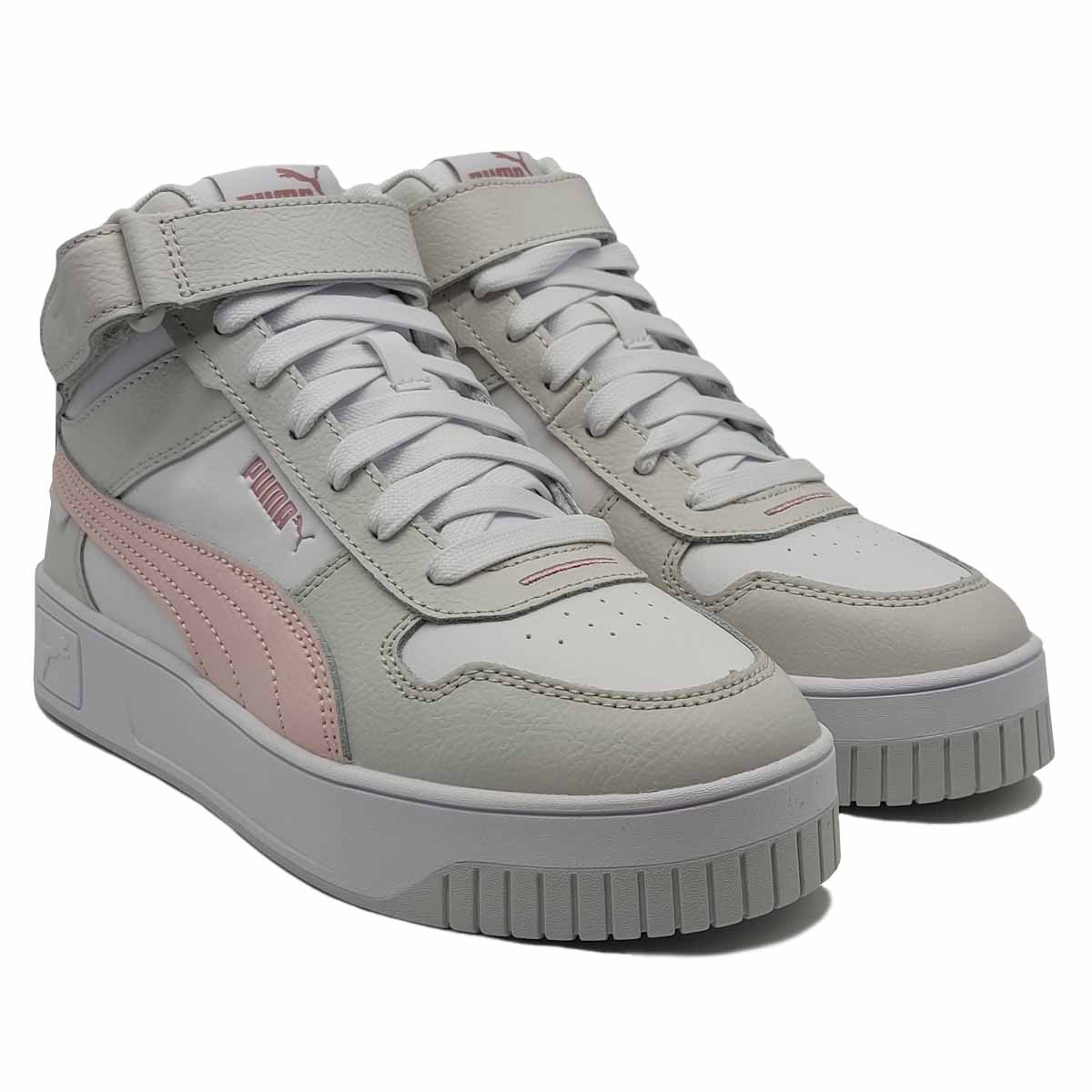 Tenis Puma Casual Carina Street Mid White Frosty Pink Gray Mujer