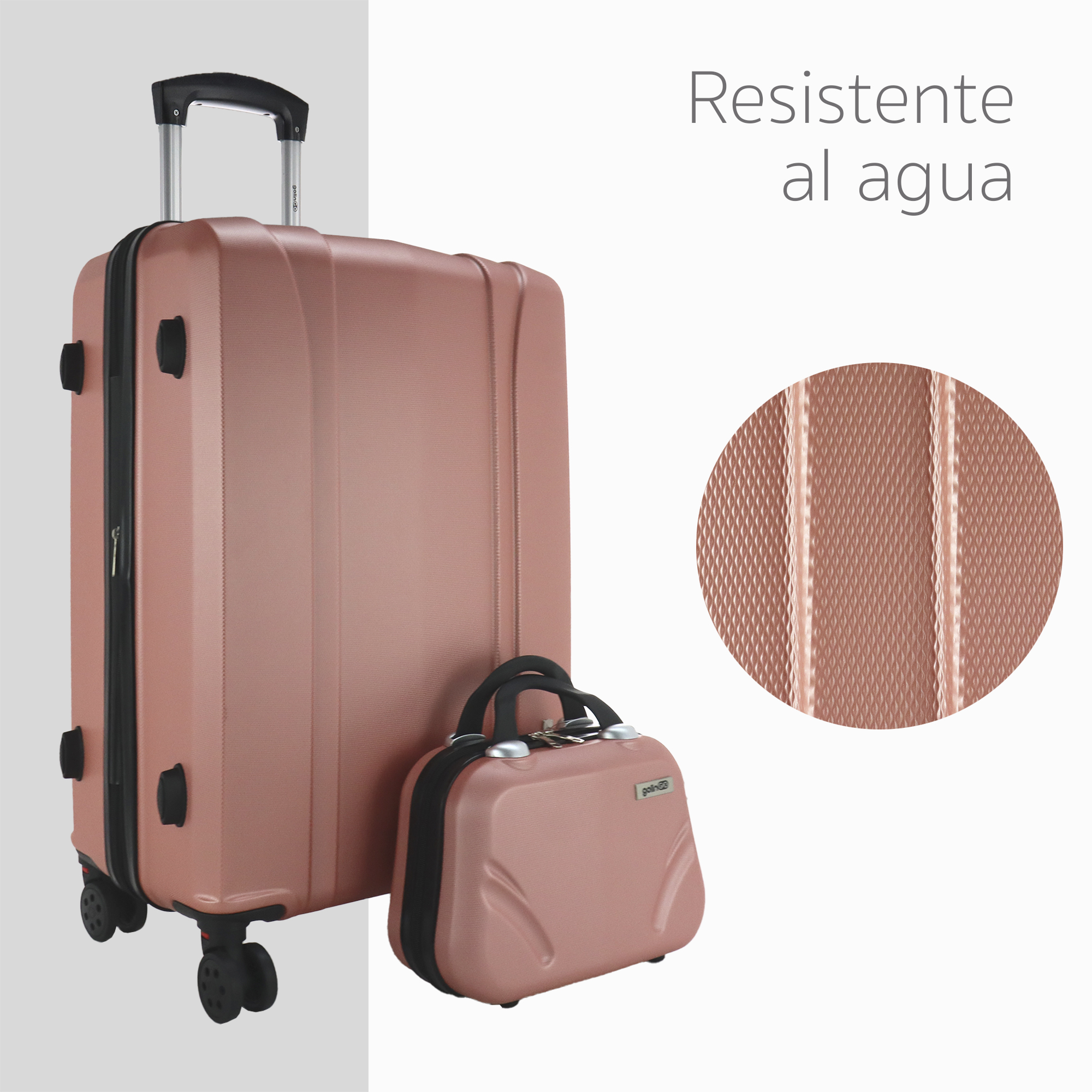 Maleta De Cabina Yuweijie 55 Cm - PC 100%, 4 Ruedas 360°, Portavasos, Candado TSA, 40L, Plateado