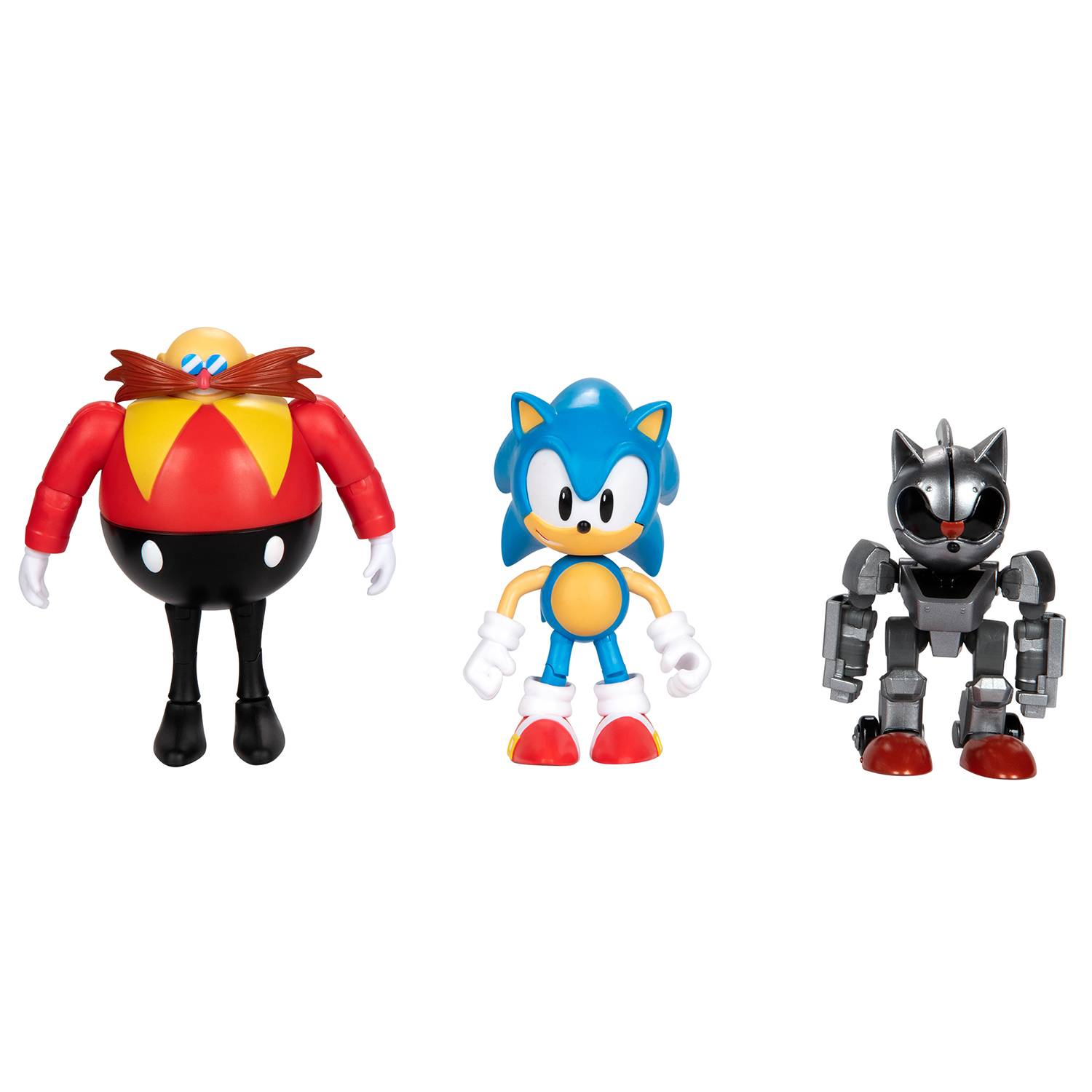 Set Figuras Sonic, Mecha Sonic, Eggman 30 Aniversario 10cm Jakks Pacific
