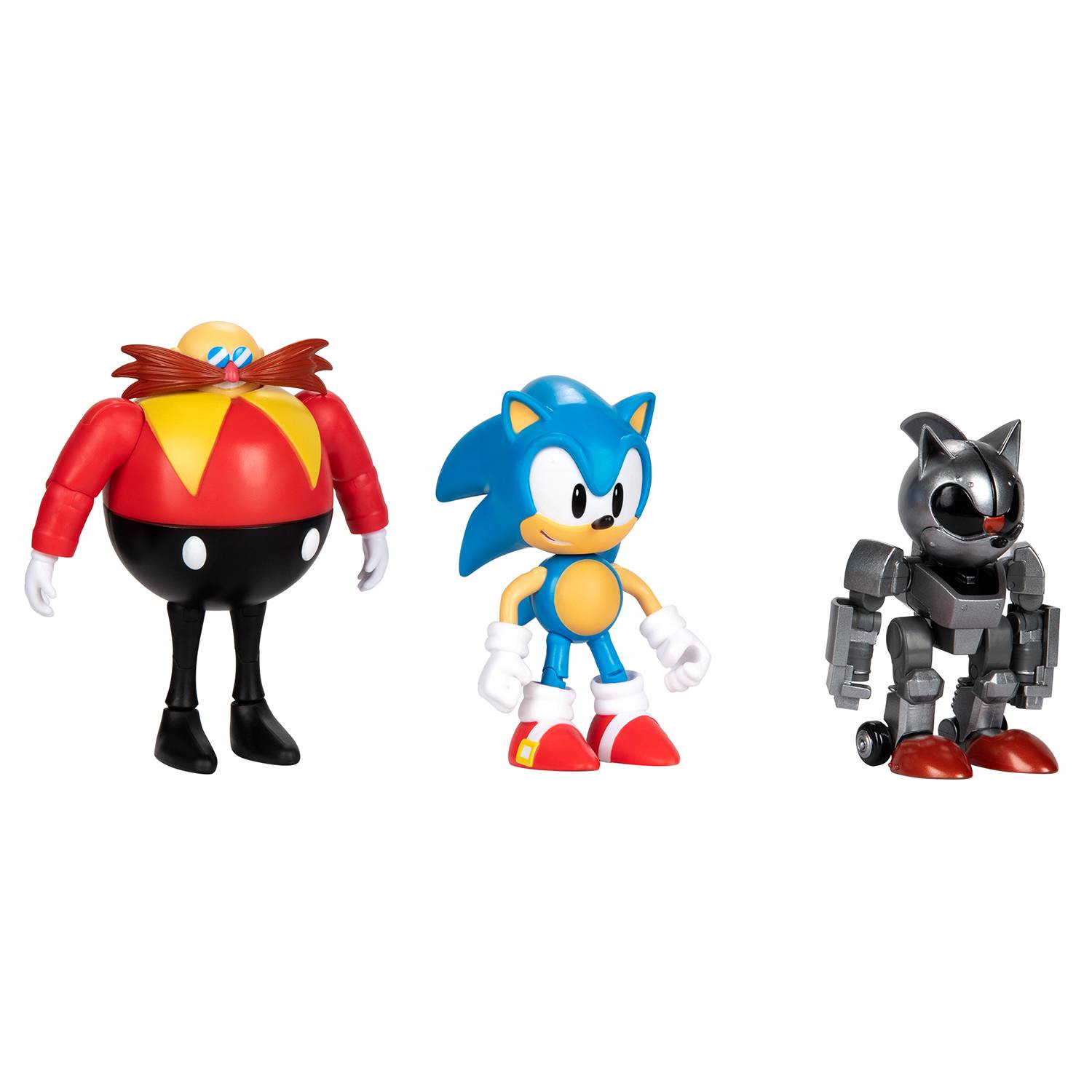 Set Figuras Sonic, Mecha Sonic, Eggman 30 Aniversario 10cm Jakks Pacific