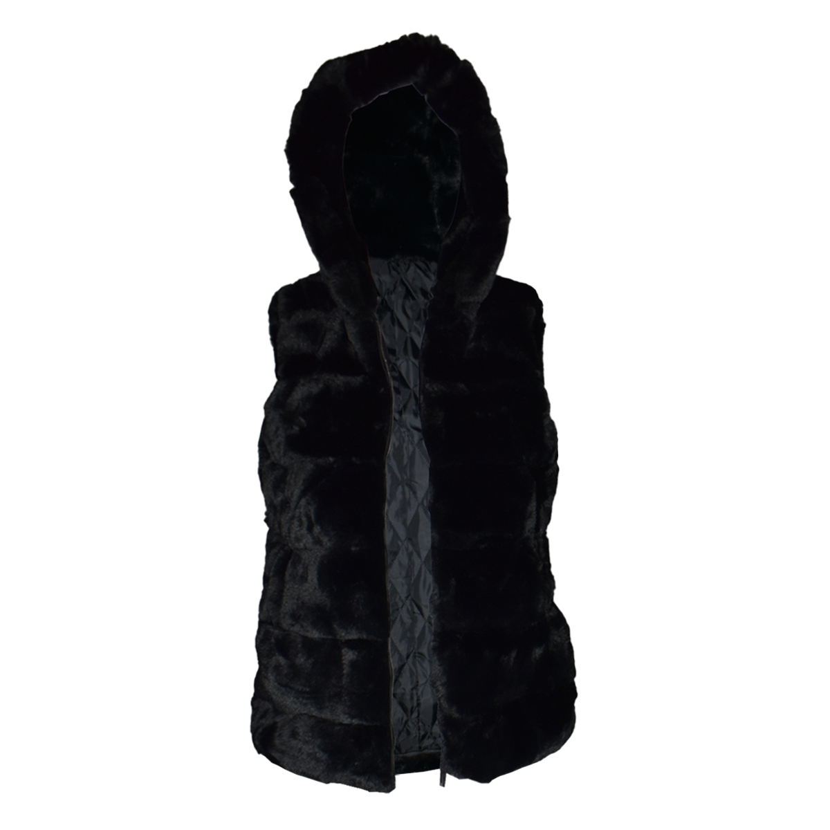 Chaleco Puffy Mujer Abrigo De Peluche Con Cierre Y Gorro