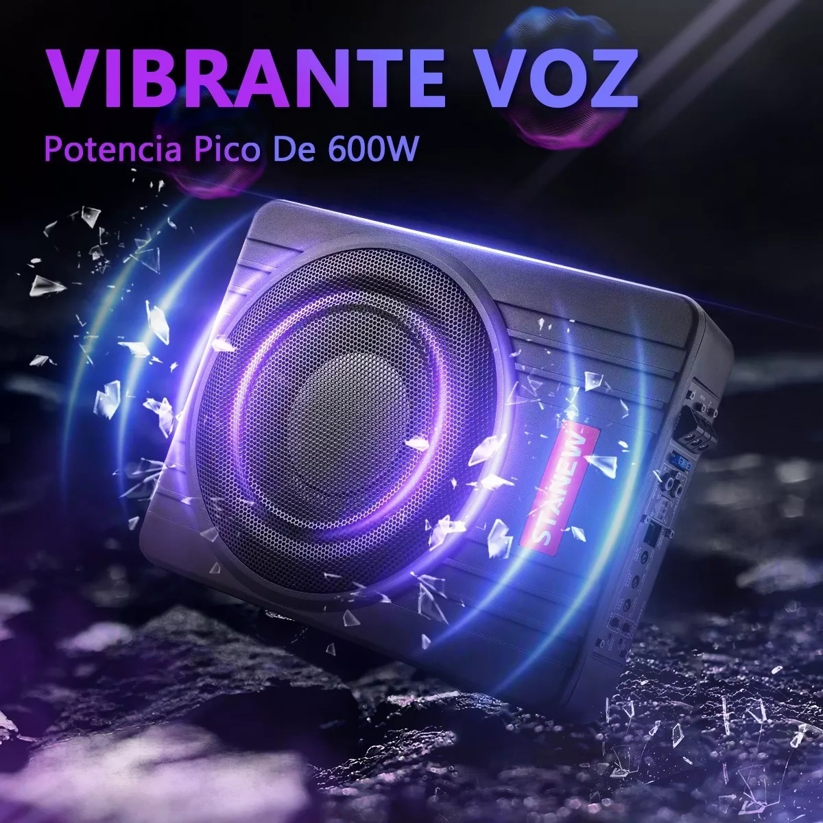 Bocina Subwoofer Amplificado De 10 In 600w Para Auto