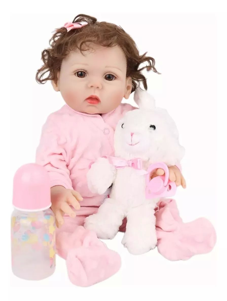 Muñeca Bebé 48cm Reborn Bebé Completo Silicona Vinilo Niña
