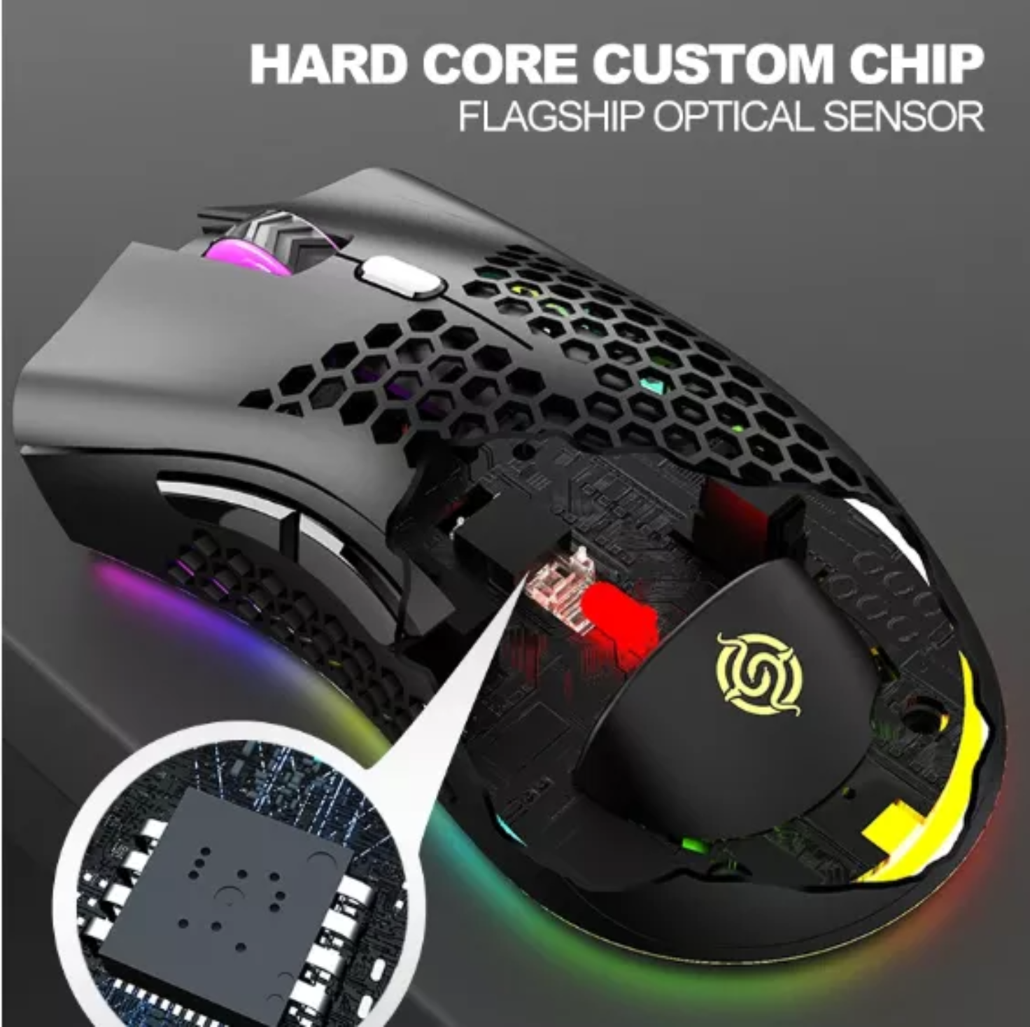 Mouse gamer inalámbrico recargable K-Snake BM600 black