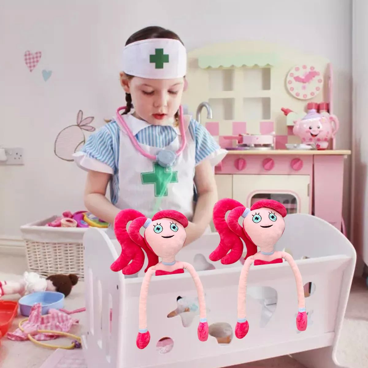 Muñeco De Peluche Poppy Playtime Mommy Long Legs Rosa Y 63cm