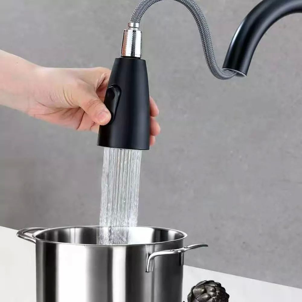 Grifo Cocina Monomando Extraíble Tarja Inoxidable Negro Mate