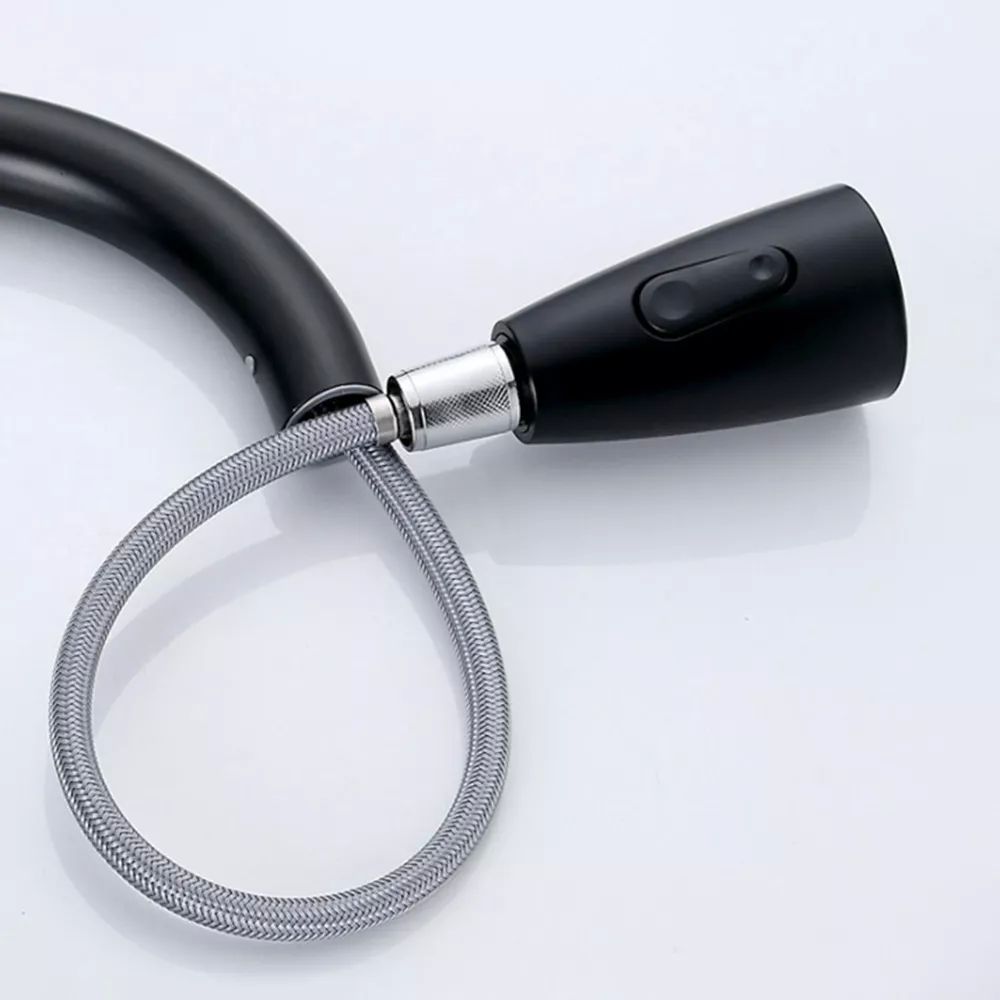 Grifo Cocina Monomando Extraíble Tarja Inoxidable Negro Mate